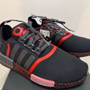 Adidas NMD R1 J Transmission Pack Running Shoes Black Red Size 7 NWT